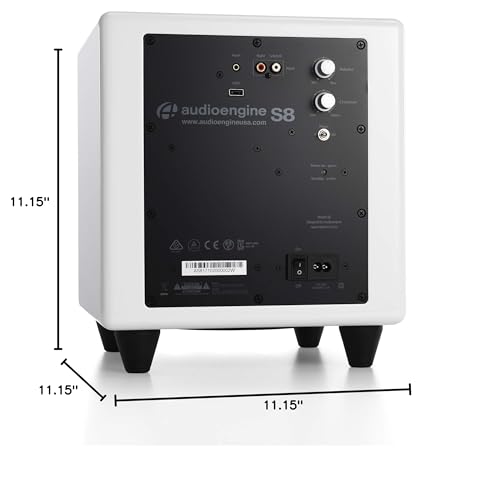 Audioengine S8 Powered Subwoofer – 250W Wireless-Ready 8-Inch Bass Speaker - color: White