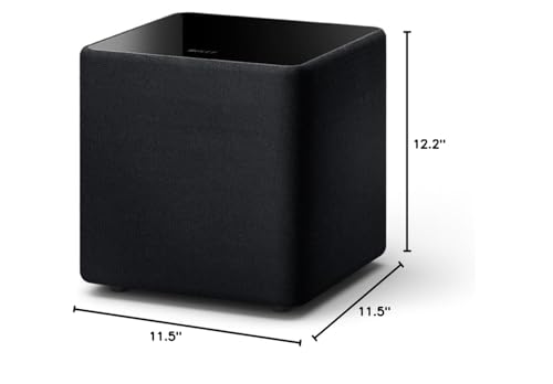 KEF Kube 8 MIE Subwoofer | Sealed Home Audio Subwoofer with 300W RMS Class D Amp, iBX Deep Bass Extension & Room EQ, Made for Smaller Rooms - size: 8 Inch