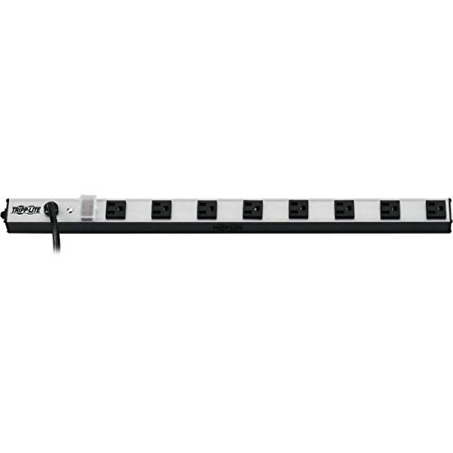 Tripp Lite 8-Outlet Bench & Cabinet Power Strip, 24 in. Length, 10ft Cord with 5-15P Plug, Metal Housing, (PS240810) - style: 8 Outlet