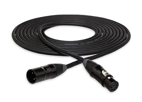 Hosa Technology DMX-710 10' 5-Pin XLR Male to - Female Cable | 5-Pin XLR DMX cable with 20 AWG OFC conductor and dual-layer shielding for lighting, DMX control and signal routing