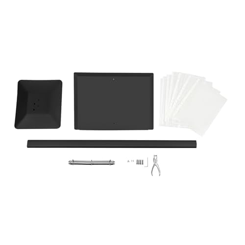 Vertical Flip Menu Display Stand, Floor Standing Sign Holder (Black) | Sturdy Aluminum Alloy And Iron Frame, 45in Tall, 12.6" X 11" Non Slip Base. Ring Binder Holds Menus. Ideal For Restaurants - color: Black