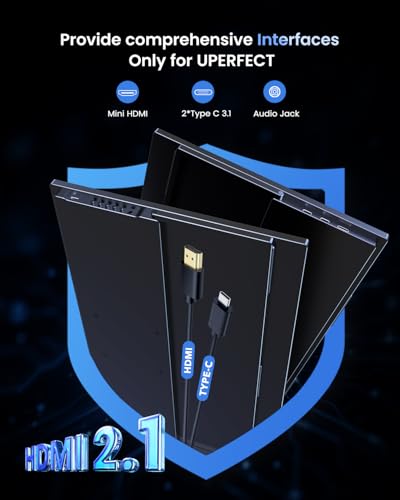 UPERFECT 19" 4K 144Hz Portable Monitor, 600 Nits 146% sRGB Gaming Monitor | QLED 3840×2160 UHD , 2000:1, 0.1ms, Built-in Stand & VESA Mount, Travel Gaming Monitor for Laptop, PC & Gaming Consoles - size: 19"