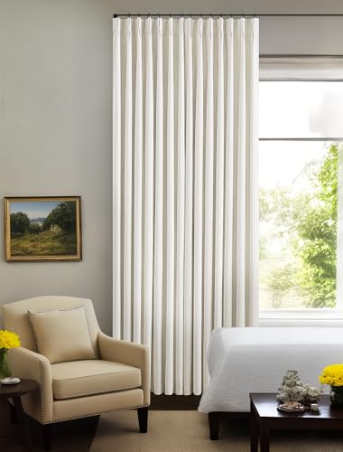 Natural Pinch Pleated Linen Blackout 105 Inch Curtains 2 Panels for Bedroom - color: Natural Linen, size: 40"W x 105"L (Pack of 2)