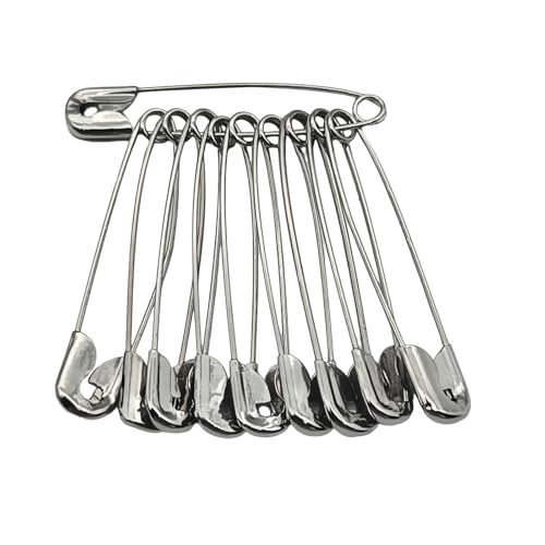 250 Pieces 6 Different Sizes Safety Pins Large and Small Safety Pins Durable, Rust-Resistant for Art Craft Sewing Jewelry Making Home Office Supplies (Silvery) - color: Silvery