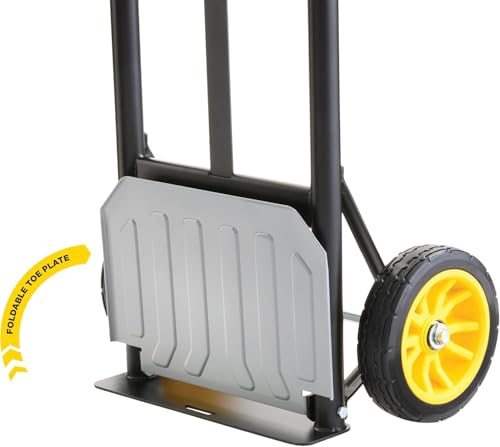 Gorilla Heavy Duty Convertible Steel Hand Truck, 600 lb Capacity | Convertible steel hand truck for movers who need both an upright dolly and a flatbed rolling platform cart on the job.