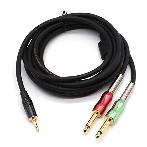 1/8 inch Stereo to Dual 1/4inch Mono Y-Splitter Breakout Cable, 3.5mm Mini Jack TRS Aux to Double 6.35mm Quarter inch TS Path Cords(10FT) - size: 10Feet