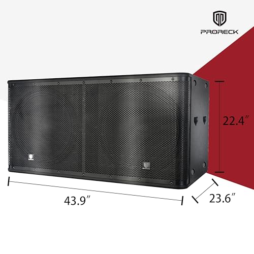 Active Powered PA DJ Subwoofer Cabinet Dual 18 inch 5000W P.M.P.O with Class-D Amplifier,3 DSP Presets-Monitor, 3" Voice Coil Bass Reinforcement