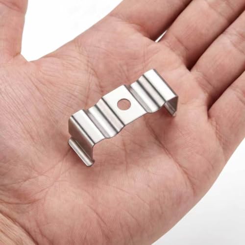 40 Pack T8 Light Clips and Hooks Bracket Hanger, Nickel-Plated Manganese Steel, Mounting Clips for LED Integrated Tube Light Fixture, Indoor & Outdoor Use