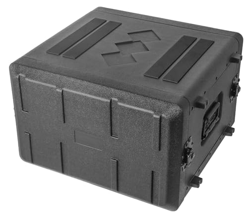 Diandian 6U Rack Case Shallow 16" Depth, Rackmount Flight Case Shock Mount | for Pro Audio, Amplifier, DJ Mixer, Effects with Microphone Compartments, Dust-Proof, Tour & Live Sound - size: 6U Rack Space 16" Deep