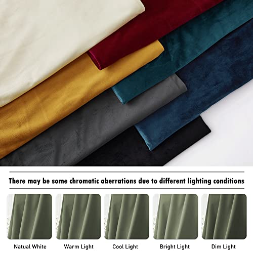 RYB HOME Sage Green Velvet Curtains 84 inches for Bedroom Living Room | Thermal Insulated, Room Darkening, Super Soft Velvet, Drapes with Pleat Tape, Dining Room Home Theater, W52 x L84, 2 Panels - color: Sage Green, size: 52"W x 84"L (Pack of 2)