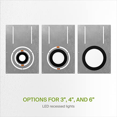 ASD 6 Pack 18 Inch New Construction Mounting Plate Round Hole - 3/4/6 Inch Flat Galvanized Steel Wafer Light Rough In Plate, Universal Light Fixture Mounting Bracket for LED Recessed Lighting - color: Asymmetric 3-4-6", size: 6 Pack