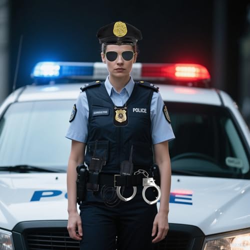 10 Pcs/2 Set Police Costume Accessories for Theme Party Halloween | Cop Costume with Police Hat Walkie Talkies Badge Sunglasses Officer Theater Dress Up