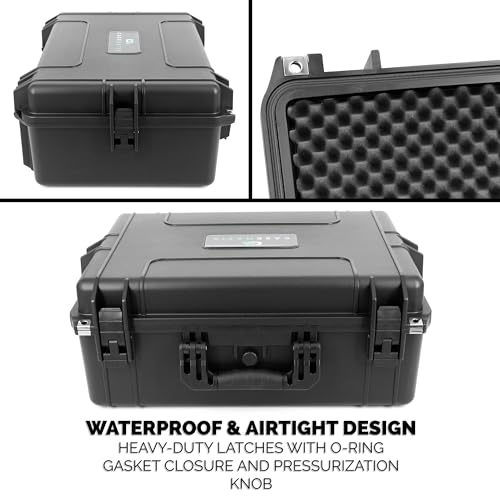 CASEMATIX Mixer Carry Case Compatible with Yamaha MG12XU | 12 Channel Mixing Console, IPX7 Waterproof Hard Shell, Fits Mixers up to 17" x 12.1" x 5", Includes Foam, Cable Storage
