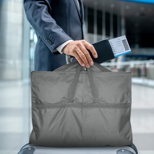 Lazebox 43" Travel Garment Bag with Accessories Zipper Pocket, Heavy Duty Suit Bag for Suits, Tuxedos, Dresses, Coats, Grey, 1 pack - size: 43inch-1 pack-Gray