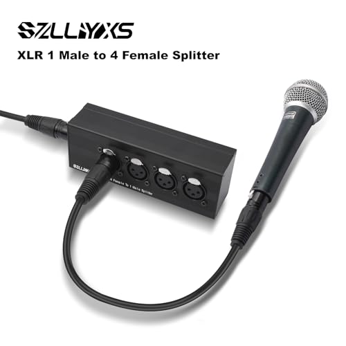 3 Pin XLR 1 Male to 4 Female Splitter,4WAY XLR Four-Input and one-Output Parallel Connection Adapter,Four Microphone inputs Converted to one Output,4 in to 1 Out Aduio Splitter - color: 1 Male to 4 Female Adapter