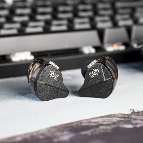 Kinboofi in Ear Monitor, CCZ MC01 10MM Dual-Magnet Large DD Gaming Earbuds, Wired Earbuds,in Ear Monitor Headphones with 5N OFC Detachable Cable No Mic for Musicians Audiophile (Black, No MIC)