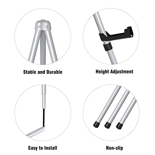 Portable Art Easel Stand 63 Inches - Picture Stands for Display w/Bag - Tabletop Art Easel Stand for Sign, Wedding Signs, Poster Stand, Painting Canvas Stand - Metal Tripod, Easels for Display, 2 Pack - style: 63 Inch Argent Silver (2 pack)