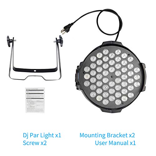 Betopper DJ Lights, 54 x 3W RGB LED Stage Par Lights, DMX/Sound(LPC007, 1P) | Auto/Sound/DMX512/Master,Lighting range 6~10M,optical angle 26°,Built-in cooling fan,for Church,Concert,Wedding,Party,Bar