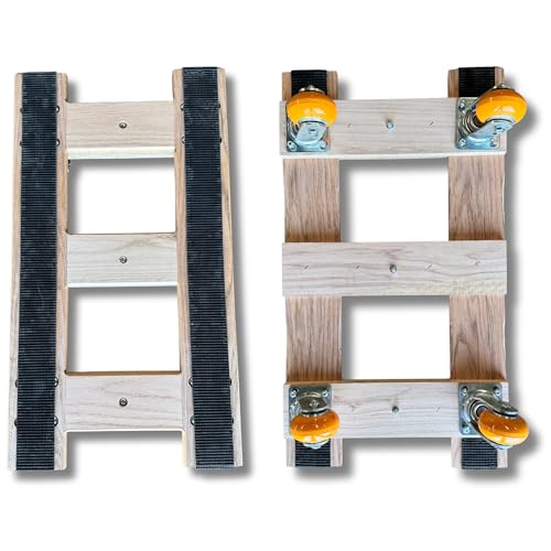 20" x 36" Oak Furniture Dolly, 4-Wheel H-Frame Design, 2,240 lbs Capacity, USA-Made, Heavy-Duty for Moving Furniture and Appliances