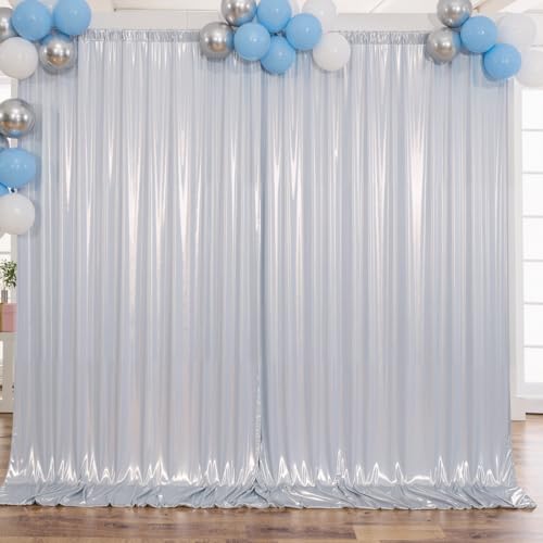 20x10ft Silver Glitter Sequin Photo Backdrop Curtain for Parties - color: Silver, size: 20 ft X 10 ft(4 Panels 5ft X 10ft)