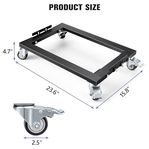 KEDSUM 1800LBS Furniture Dolly Heavy Duty Dolly with Reinforced Steel Frame | 4 Wheels with Brake, All Terrain & Anti-Slip Baffles for Home Moving, Garage, Warehouse, 24 x 16 in, 1 Pack - size: 24 x 16 inch