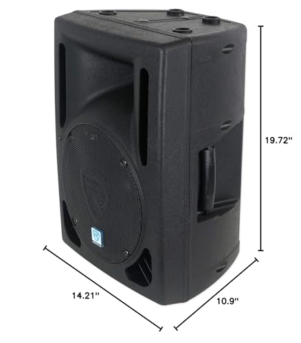 Rockville RPG10BT V2 10" Powered Bluetooth DJ PA Speaker with TWS | 600W Peak / 150W RMS, Bluetooth 5.0, TWS Stereo Linking, Wireless Remote, USB/SD, EQ, XLR/1/4" Inputs, 2-Way, 122dB SPL - size: 10”