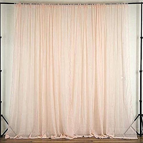 Fire Retardant Resistant, Sheer Voile Chiffon Fabric Draping Panels | Voile Fabric - 120" Wide | Use for Backdrop Curtain (1 Panel Seamless 10 Feet Wide x 8 Feet Long, Blush) - color: Blush, size: 1 Panel Seamless 10 Feet Wide x 8 Feet Long
