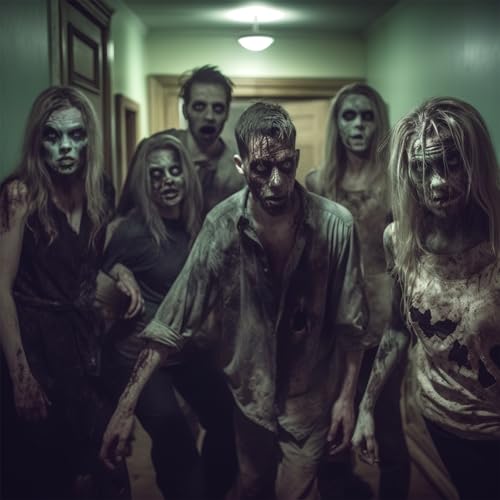 BOBISUKA Halloween Zombie Makeup Kit with 4 Colors Face Body Paint & Applicator, Fake Blood, Liquid Latex and Scar Wax SFX Makeup Set for Vampires Wounds Clown Cosplay Special Effects Makeup - color: Zombie Makeup
