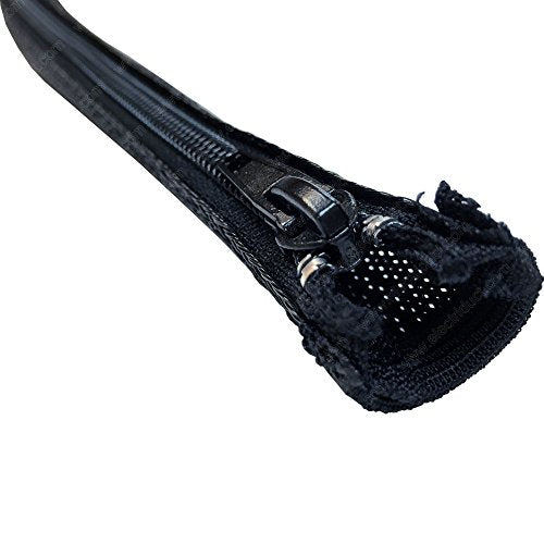 Electriduct 3/8" Expandable Braided Zipper Sleeving Wrap Around Sleeve - 10 Feet - color: 10 Feet, size: 0.375 Inch (3/8")