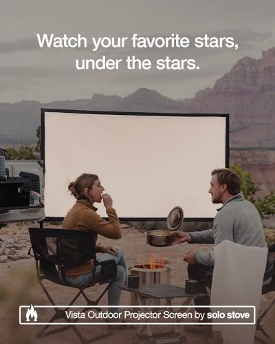 Solo Stove Vista Outdoor Projector Screen with Stand | Height: 76.25 in Width: 90.15 in, Screen Height: 49 in, Weight: 15.65 lbs, Materials: Aluminum, Plastic