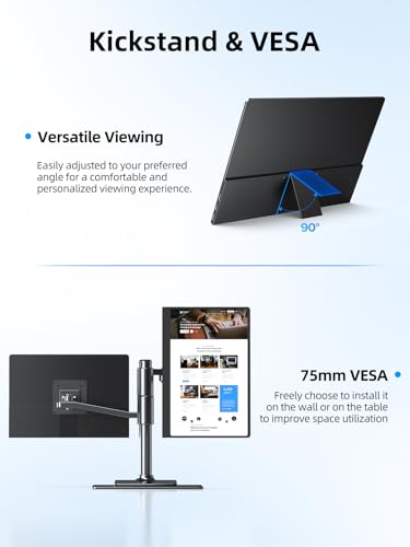 UPERFECT OLED Portable Monitor Touchscreen, 14" 3K 120Hz Gaming Monitor | 0.1ms | 2880x1800 | 500 Nits | 120% DCI-P3 | 500000:1 Contrast | Ultra-Slim for Laptop Mini PC Phone Game Consoles, GR14BU - size: 14"