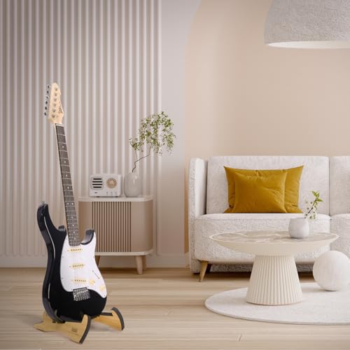 Guitar Stand, Acoustic Guitar Stand with Padded Foam, Classical Electric Guitar Stand,Folding Bass Guitar Display Stand Travel Guitar Stand, Compatible with Mandolin, Bass, Banjo, Ukulele,Rabbit-Shape Patented (Bamboo) - color: Bamboo