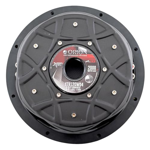 ORION XTR12SWD4 XTR Series 12" Shallow Subwoofer, 2000W, Dual 4 Ohm | 2000W Max, 500W RMS, Dual 2" Voice Coil, UV-Coated Cone, NBR Surround, Slim Design, Car Audio - style: 12" - DUAL 4 OHM