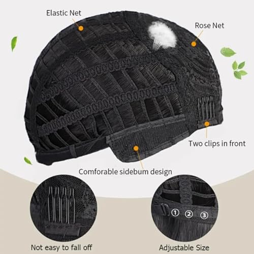 Adequate Men's Black Colonial Judge Wig, 18th Century Gentleman Curly Wig with Ribbon for George Washington Halloween Cosplay Costume Party (Black) - color: C-Black