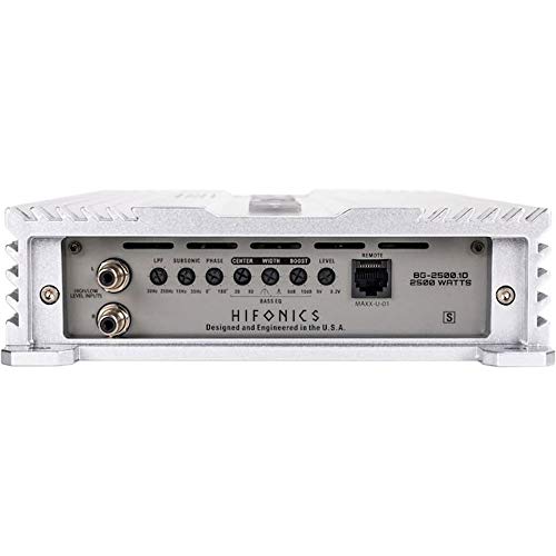 Hifonics BG-2500.1D Brutus Gamma Monoblock Super D Class 2500 Watt Car Audio Sound System Subwoofer Speaker Amp Amplifier with Bass Knob - style: 2500W