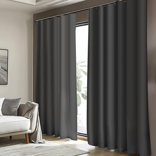 Room Divider Blackout Curtain Track Curtains Wall Dividers Panels Screen for Living Rooms Bedroom Office Privacy Partition Separation, W150 × L108 Inch,1 Panel, Black - color: Black, size: 150"W x 108"L (Pack of 1)