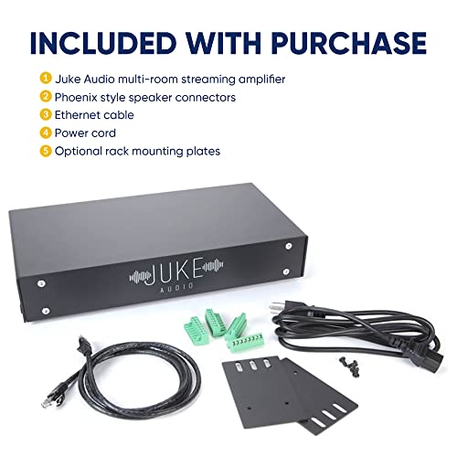 Juke-6 | 6 Zone Audio Amplifier | Wirelessly Controlled Multi-Room Audio System | Compatible with Airplay 2, Spotify Connect, Bluetooth, DLNA - size: 6-Zone