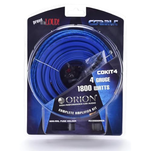 Orion CEA1200.1D Class-D Monoblock Subwoofer Amplifier + COKIT4 4 Gauge Amp Wiring Kit Combo, 4800W Max, 1200W RMS Car Audio Amp Install Bundle - size: 1200W 1-Channel Amp Kit