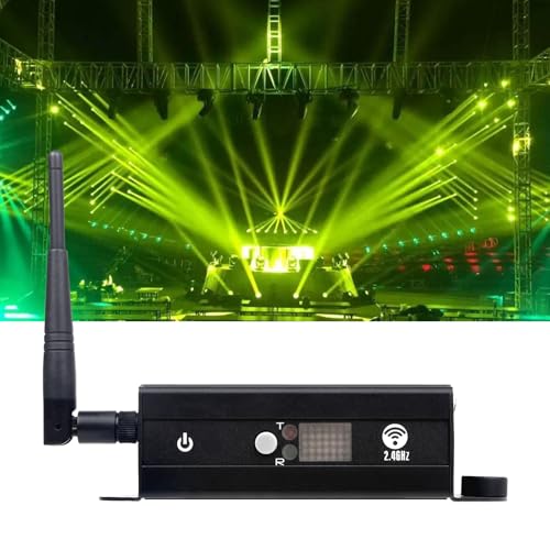 DMX512 Controller – 2.4G Wireless Transmitter/Receiver with LCD Display, Power Adjustable Repeater, Real-Time Dimming for DJ Lights, Stage Effects, Disco & Party Lighting