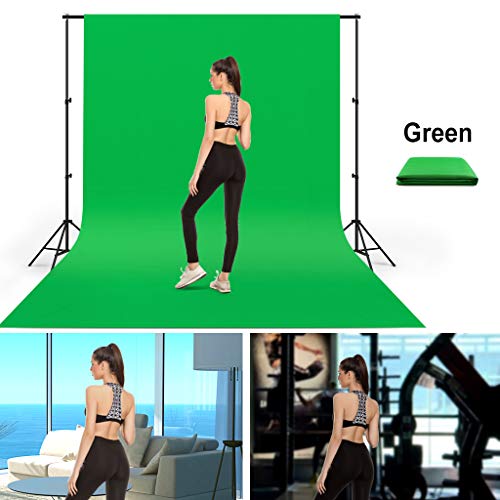 10X12ft Green Screen Backdrop for Photography, LCUIRC Chromakey Polyester Collapsible Greenscreen Background for Streaming, Photography, Zoom Meeting, Video Editing, Podcasting - color: 10x12ft Green