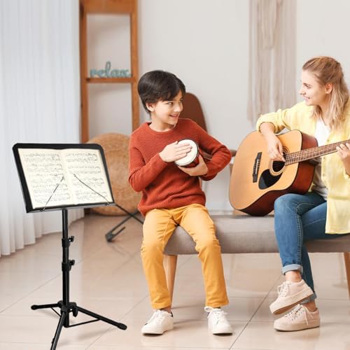 57IN Sheet Music Stand, Tall Music Stand for Sheet Music High Stability, Adjustable Portable Music Sheet Stand with Carrying Bag for Guitar, Violin, Ukulele (33-57IN-A) - size: 33-57IN-A