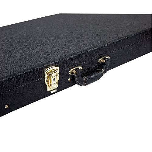 Crossrock Electric Bass Guitar Case- Sponge Lining, Metal Feet, Storage Space-Black (CRW600BBK) - color: Black, style: Bass