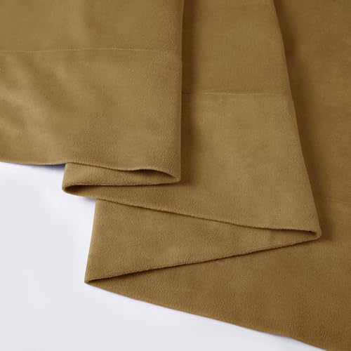 HPD Half Price Drapes Extra Wide Signature Blackout Velvet Curtains 84 Inch Long 1 Panel, 4-Pass Hotel Blackout Lined Window Curtains Thermal Blackout Curtains for Bedroom 100W x 84L, Amber Gold - color: Amber Gold, size: 100"W x 84"L (Pack of 1)