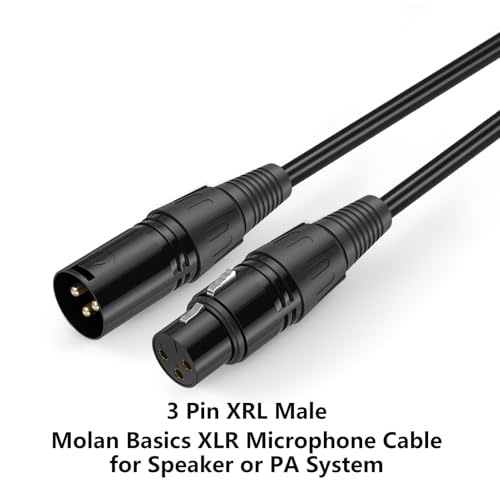 2 Pack XLR Cable, Male to Female Microphone Cable Oxygen-Free Copper (OFC) Mic Cord for Speaker Podcast Audio Mixer DMX Effector Amplifier Sound Card(A, 15Feet) - size: 15Feet, style: A