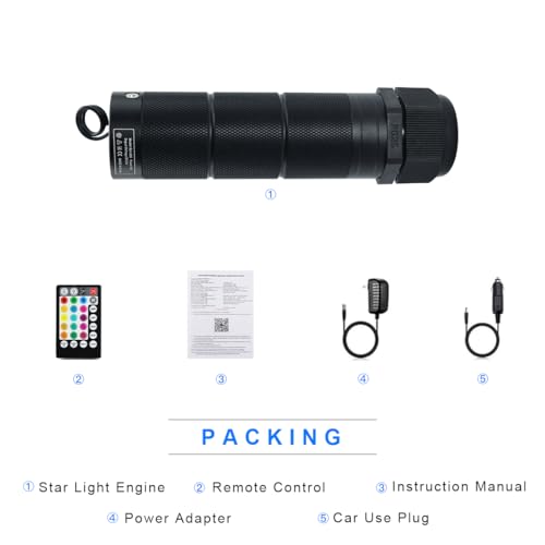 AMKI RGBW 6W Sound Mode Light Source Engine Driver Remote/APP Control Starlight Box Motor for Fiber Optic Star Ceiling Light Kit - size: 6W Sound Mode