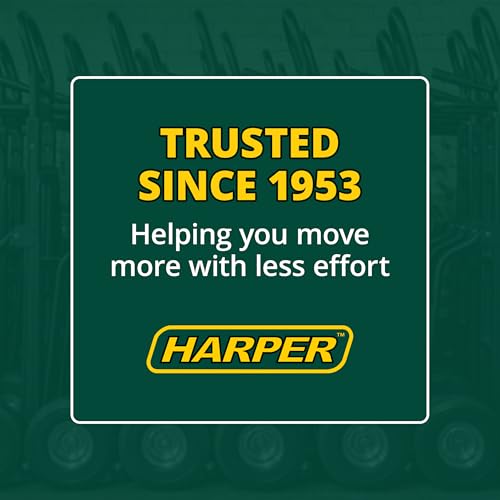 Harper Trucks JEDT8635P Convertible Hand Truck, 600/700 lb Capacity | Converts from a 600 lb two-wheel dolly to a 700 lb four-wheel cart with flat-free rubber wheels for moving and delivery
