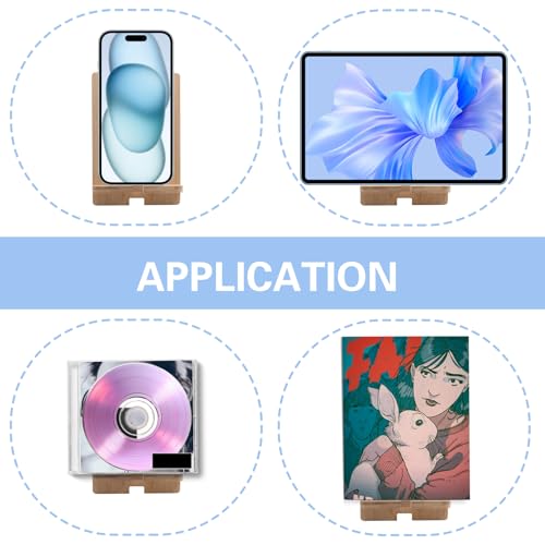 6 PCS Bamboo Book Stand for Display, Book Display Holder for CDs Comics Postcards Magazines Greeting Cards Tablets Sheet Music Phone Stickers Album Photo Frames - size: 6 pcs