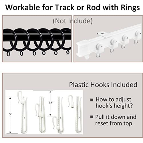Fcosie Home Theater Curtains Flat Hooks, Extra Wide Velvet Drapes, Blackout Room Darkening Thermal Insulated Drapery for Home Moive Theater Room, 1 PC, 180W x102 L, Black, No Liner - color: Black (#111) + No Liner, size: 180"W x 102"L (Pack of 1)