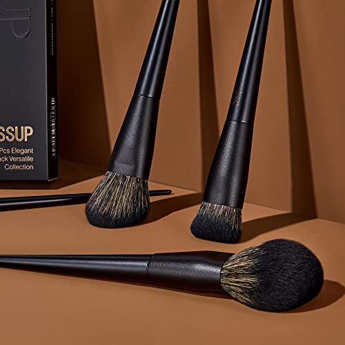 Makeup Brushes Set Jessup Make up Brushes 14Pcs Black Kabuki Foundation Eyeshadow Contour Concealer Powder Eyeliner Crease Eyebrow Blending Brush, T336 - color: Black-14pcs, size: Full Brush Set