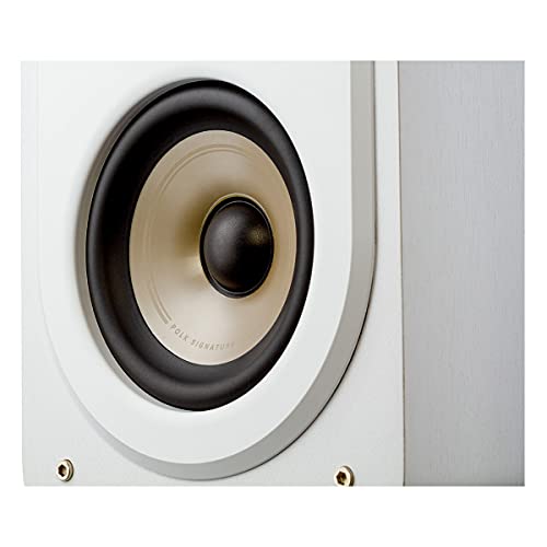 Polk Signature Elite ES15 Surround Sound Speakers - Hi-Res Audio Certified, Dolby Atmos & DTS Compatible, 1" Tweeter & 4" Woofer, Power Port Technology for Bass (Pair, Elegant White) | Hi-Res Audio Certified, Dolby Atmos & DTS:X Compatible, 1" Tweeter & 5